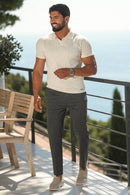 Calça Alfaiataria Ecensse Amalfi Cinza Chumbo