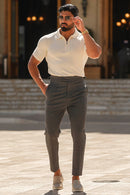 Calça Alfaiataria Ecensse Amalfi Cinza Chumbo