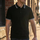 [Leve 9, Pague Só 6!] Polo Magnus Masculina em Algodão Piquet e Elastano de Ajuste Firme com Acabamento em Listras Duplas